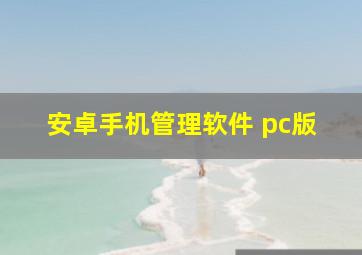 安卓手机管理软件 pc版